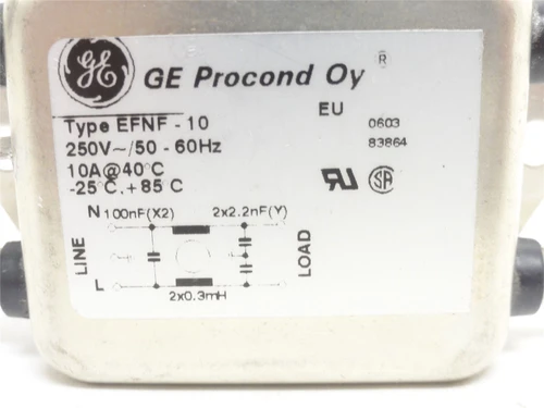 GE EFNF-10; RFI/EMI Filter; 10 Amps; 250VAC