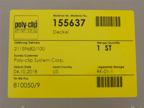 Poly-Clip 155637; Deckle Cap Cover
