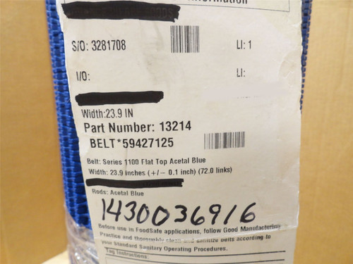 Intralox S1100-24-19; Series 1100 Flat Top Belt; 24"W x 19'L