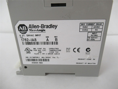 Allen-Bradley 1762-IA8; Digital Input Module 120 VAC