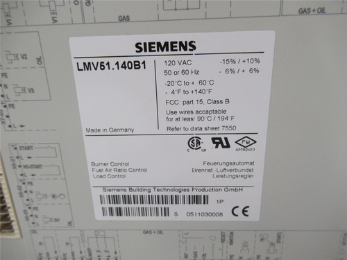 Siemens LMV51.140B1; Burner Mangagement System120VAC