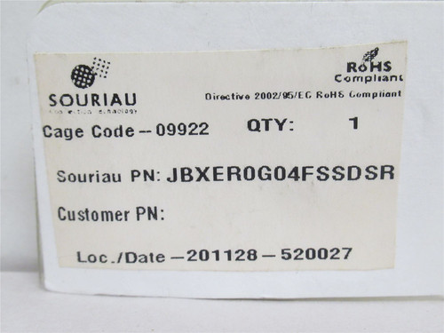SOURIAU JBXER0G04FSSDSR; Circular Connector Receptacle; 4-Pos
