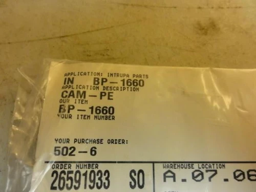 MFG-  BP-1660; Cam