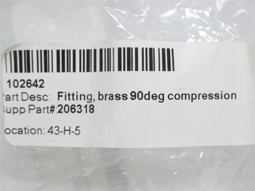 Videojet 206318; Lot-2 Elbow Fittings 90Deg; 1/8 Tube; 1/8NPT