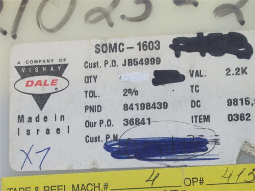 Vishay SOMC1603-2.2K; Lot-1100 Resisitor Array; 2.2kOhm