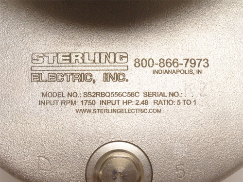 Sterling SS2RBQ556C56C; Gearbox; SS; 5:1 Ratio; 1750RPM