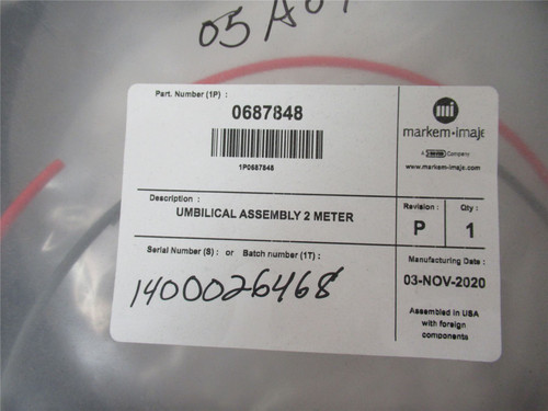 Markem 687848; Umbilical Assembly 2 Meter