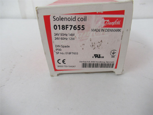 Danfoss 018F7655; Valve Coil 24VAC 60 HZ 14 W