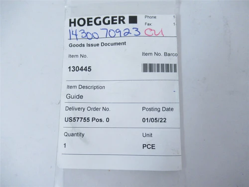 Hoegger 130445; Ring Guide 60mm ID 64mm OD