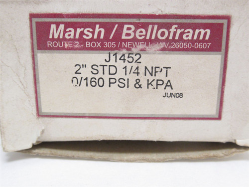 Marsh/Bellofram J1452; Pressure Gauge; 0-160Psi