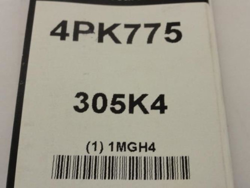 Bando 4PK775; Serpentine Belt 305K4; 4-ribs 30.5"L; 1MGH4