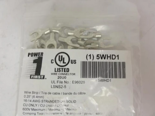Power First 5WHD1; Fork Terminal; Bare; 16 to 14 AWG; PK100