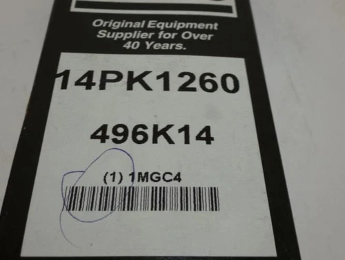 Bando 496K14; Serpentine Belt; 14PK1260