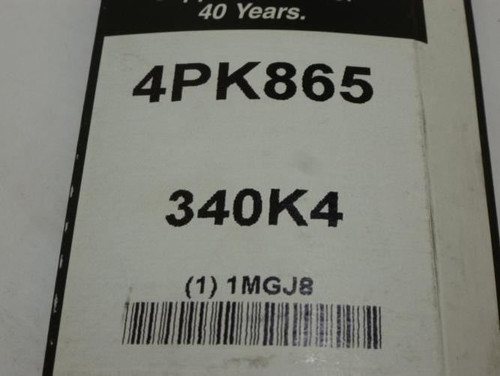 Bando 4PK865; Serpentine Belt 340K4; 4-ribs 34.0"L; 1MGJ8