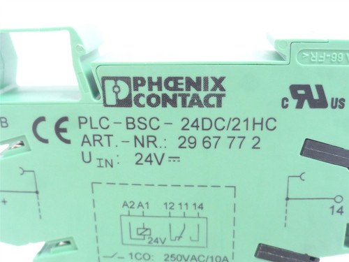 Phoenix PLC-BSC-24DC/21HC; Relay Socket 2967772; 24V; 8-Pin