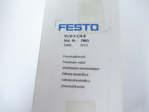Festo VL/O-3-1/8-B; Valve; Tiger; 3/2NC or NO G1/8 port 7803