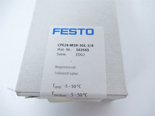 Festo CPE24-M1H-3GL-3/8; Valve 3/2NCair spr G3/8 24VDC 163165