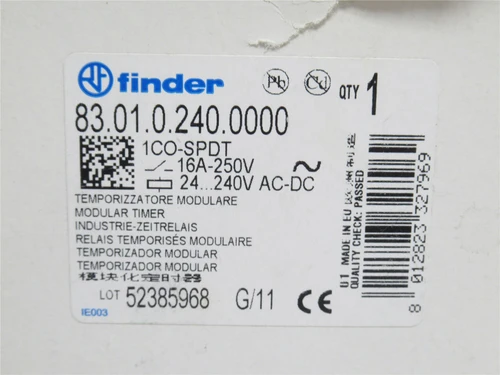 Finder 83.01.0.240.0000; Time Delay Relay; 16A; 1/2s-10 Days
