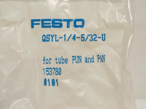 Festo QSYL-1/4-5/32-U; Lot-3 L-Fitting 153780; 5/32"Tube 1/4NPT