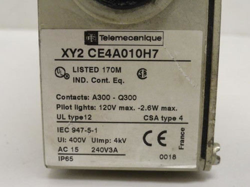 Telemecanique XY2CE4A010H7; Grabwire Switch; 10A; 300V; SPDT-1NO