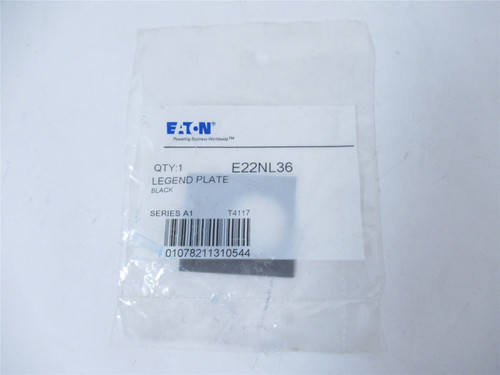 Eaton E22NL36; Legend Plate - 22 mm; Blank
