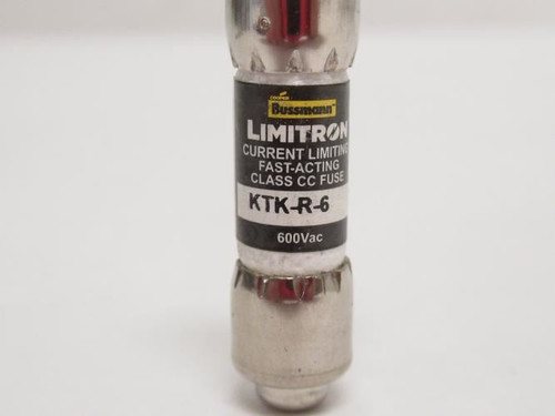 Bussmann KTK-R-6; Fast Acting Fuse; 6A; 600VAC; Class: CC