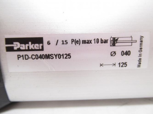 Parker P1D-C040MSY0125; Air Cylinder; 40mmID x 125mm Stroke