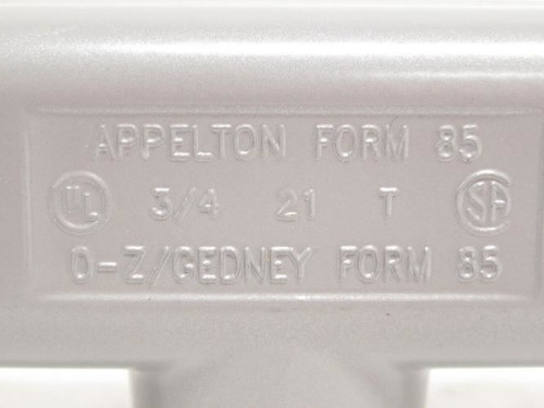 Appleton T75A; Aluminum Conduit Body; Type: T;  3/4" Threads