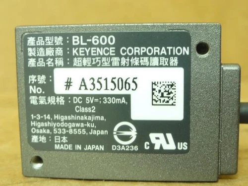 Keyence BL-600; Ultra Small Barcode Scanner; 5V; 330mA