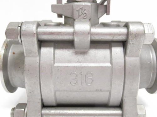 Industry-Std 11A424; Sanitary Ball Valve; SS-316; 1-1/2" Clamp