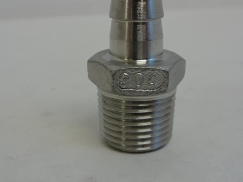 Industry-Std 3DTR1; Hose Barb HB050SS; 1/2 NPT ; # 8 Tube; SS-304