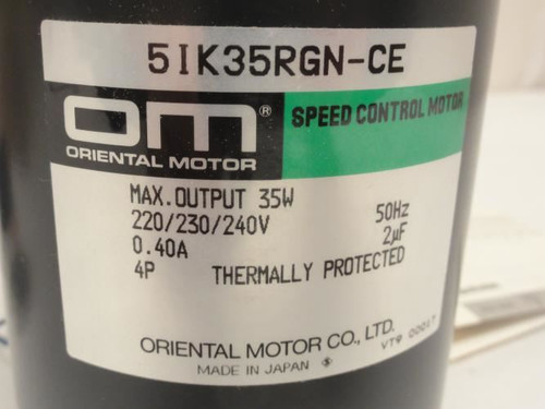 Oriental Motor 5IK35RGN-CE; Speed Control Motor; 220/230/240V