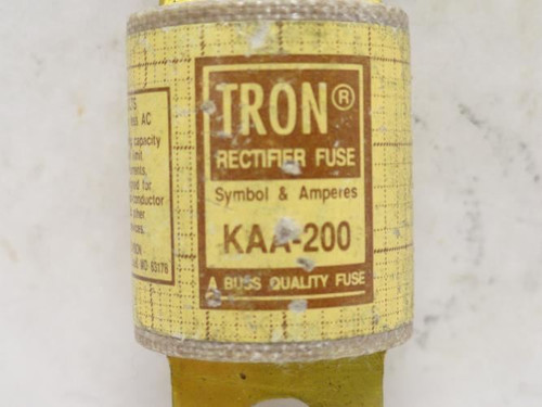 Bussmann KAA-200; Tron Rectifier Fuse; 200A; 130VAC