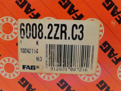 FAG 6008.2ZR.C3; Ball Bearing; 40mm ID x 68mm OD x 15mm Width