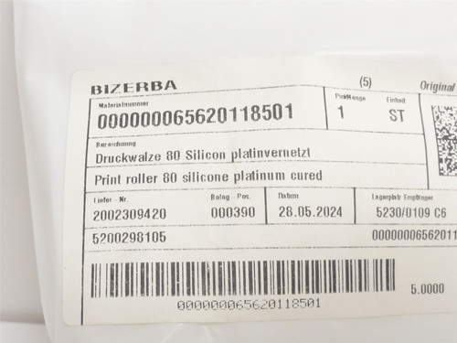 Bizerba 65620118501; Printer Roller; 95mm Belt Width