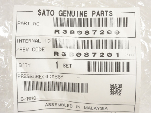 Sato R38087200; Pressure Roller Assembly P614602; S84E