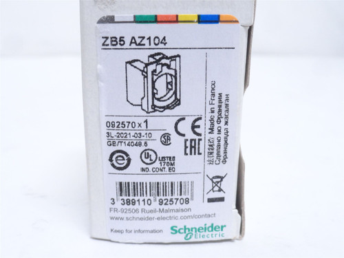 Schneider ZB5-AZ104; Switch Blocks W/Body Fixing Collar; 2-NC