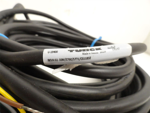 Turck RKVH-61-10M/S760/S771/CS11832; Cordset U-19400; 34' Long