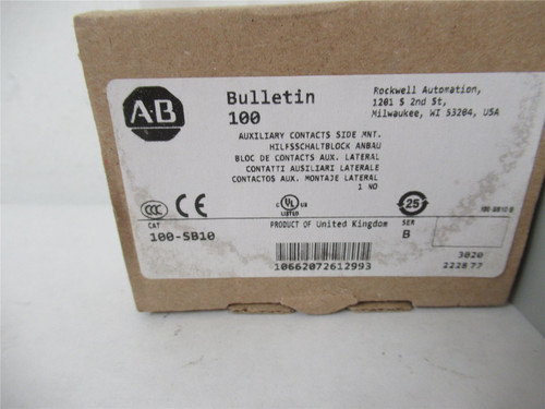 Allen-Bradley 100-SB10; Auxilary Contact 10A 600VAC