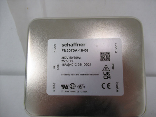 Schaffner FN2070A-16-06;  Line Filter 110V/250VAC 16A CHAS