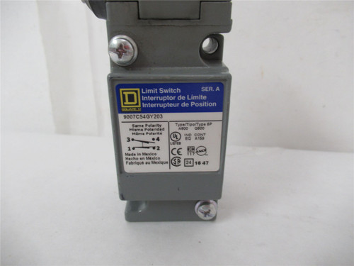Square D 9007C54GY203; Limit Switch Ser A Class 9007