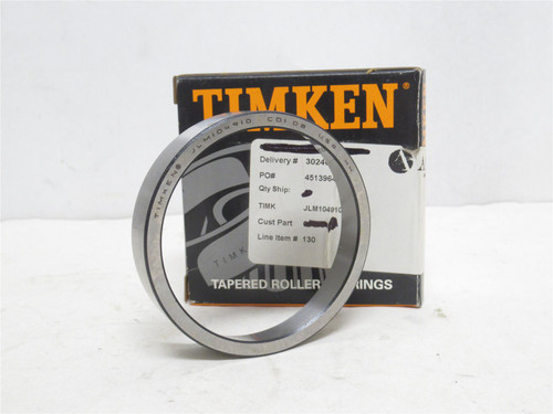 Timken JLM104910; Tapered Roller Bearing Cup; 82mmOD