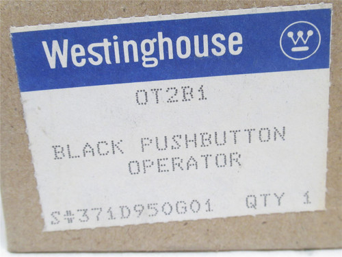 Westinghouse OT2B1; Flush Mount Black Push-Button Operator