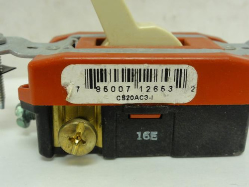 Pass&Seymour CS20AC3-I; Toggle Wall Switch; 20A; 120/277VAC