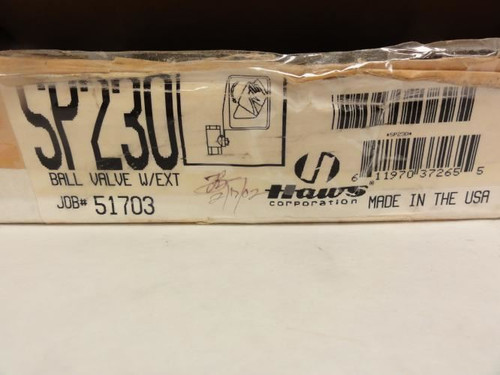 Haws SP230; Ball Valve W/Flag Extension 1/2 NPT x 3/8 NPT