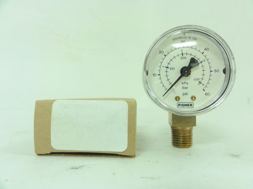 Fisher 19B3088X012; Pressure Gauge; 0-60PSI; 1/4"NPT; 2" Face