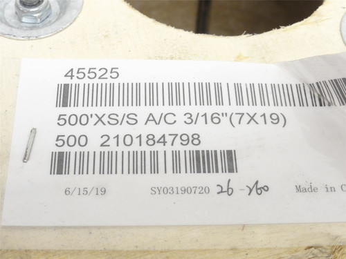 EQUIPRITE 500'XS/SA/C3/16"; Roll-400' x 3/16"; Wire Rope