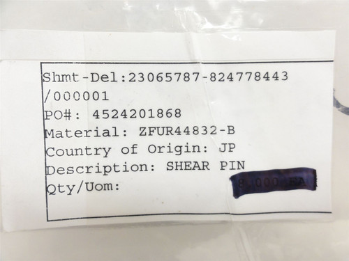 Cryovac FUR44832B; Steel Shear Pin; 3/8"OD x 1-1/8" Long