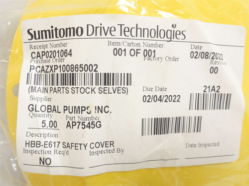 Sumitomo HBB-E617 ; Taper-Grip Bushing Safety Cover AP7545G