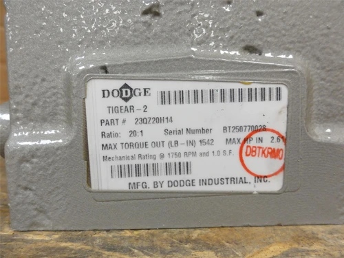 Dodge 23QZ20H14; Speed Reducer; RA; 20:1 Ratio; 1750RPM